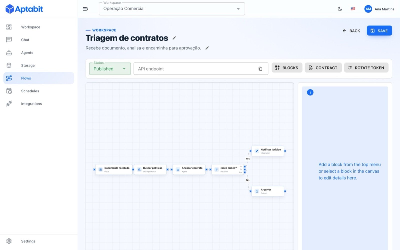 Aptabit Platform flow editor